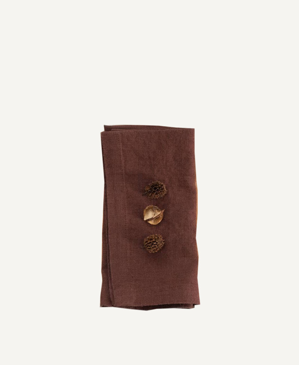 Chocolate Linen Napkins Set of 2