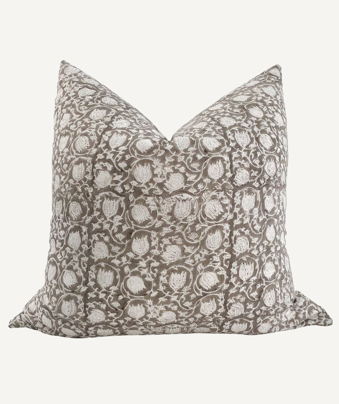 Greige Floral Pillow