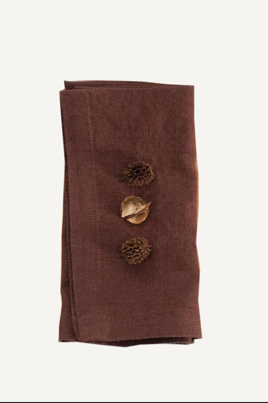 Chocolate Linen Napkins Set of 2