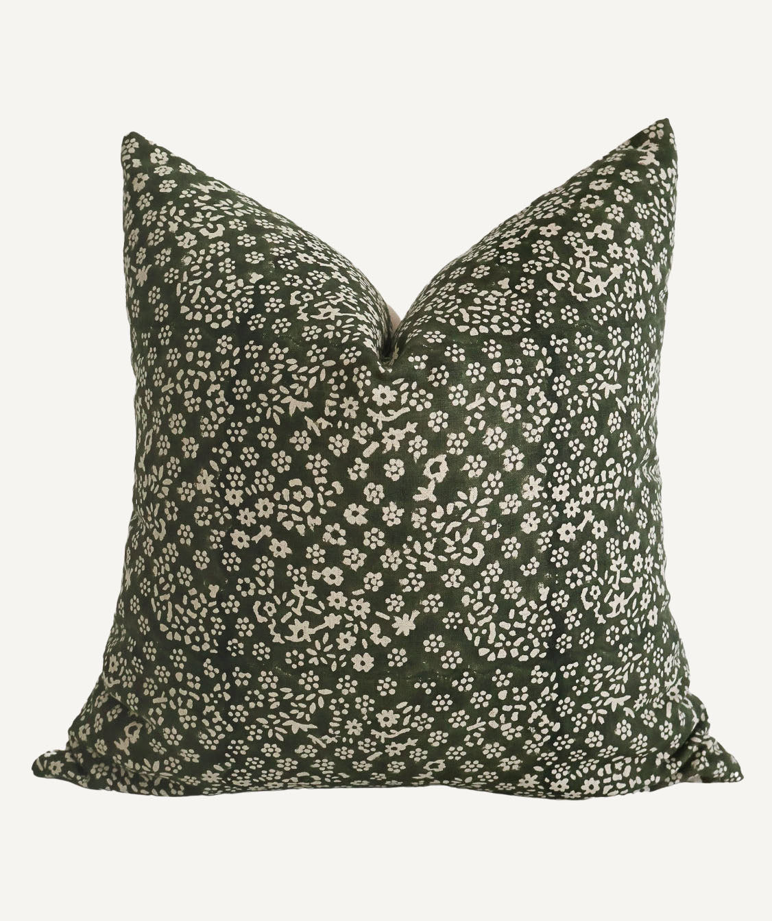Dark Green Floral Pillow