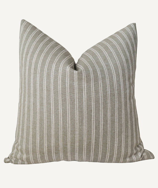 Sage Striped Pillow